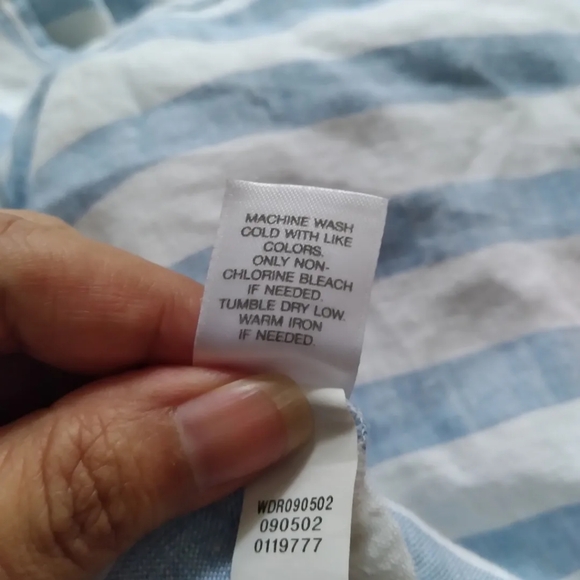 J Jill Love Linen Blue & White Striped Sleeveless dress, size Medium Petite - Picture 5 of 8